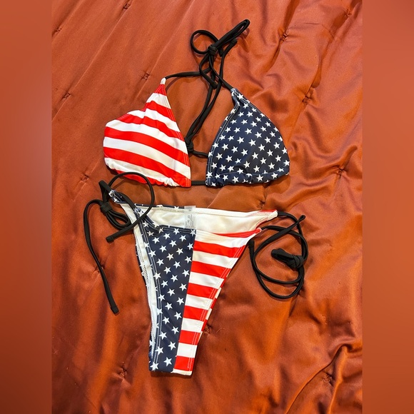Amazon Other - Small American Flag Two Piece String Bikini NWOT Summer Beach July4th